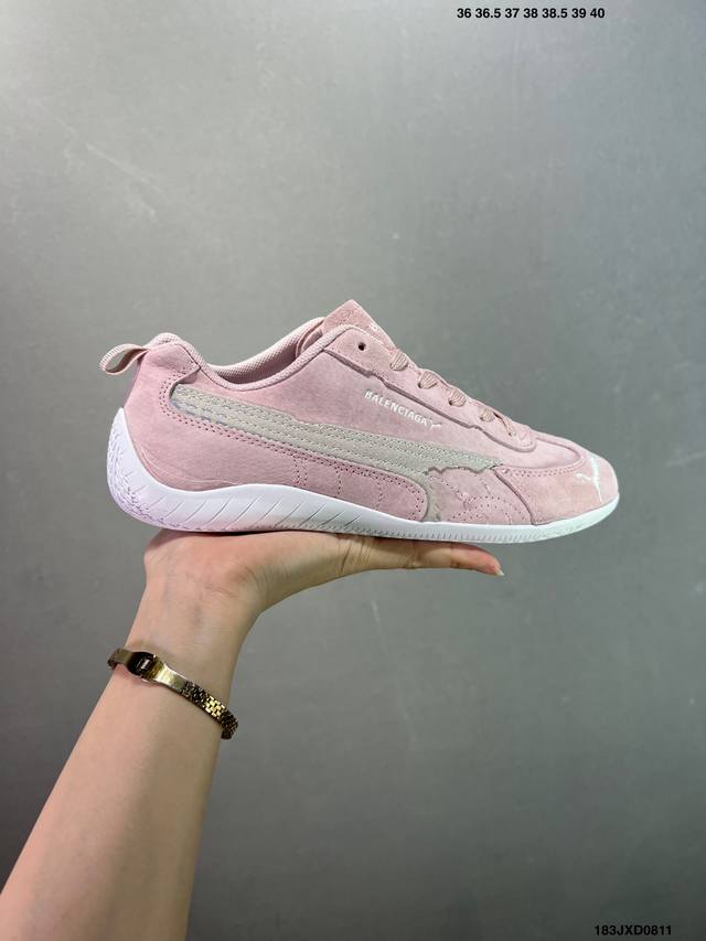 公司级巴黎联名The Open Product X Puma Speedcat 极速赛车系列彪马低帮生活休闲鞋 原装档案原数据纸版楦型 采用原厂固色翻毛皮鞋面材