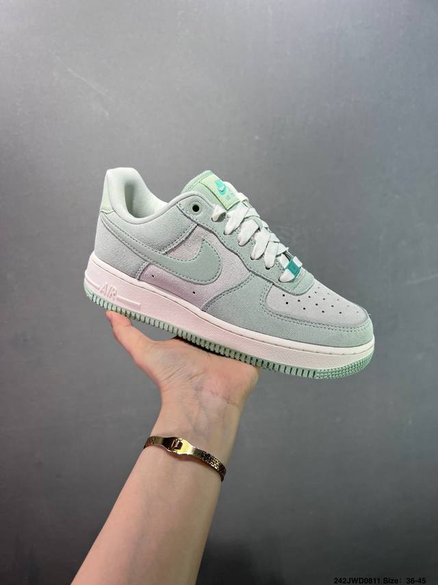 公司级Nike Air Force 1 Low 07 翻毛薄荷浅绿 原楦头原纸板 打造纯正低帮空军版型 专注外贸渠道 全掌内置蜂窝气垫 原盒配件 原厂中底钢印、
