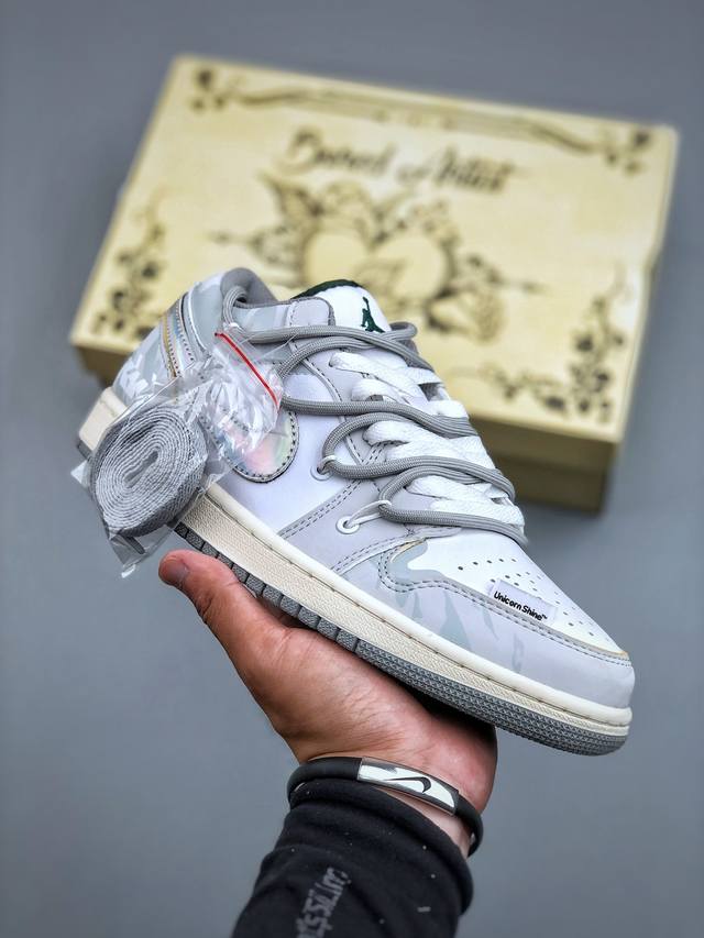 Nike Air Jordan 1 Low 绑带联名 Aj1乔1低帮休闲板鞋 同步官方配色 市场唯一独家头层皮打造 原鞋原档案开发 原厂皮料 原档冲孔鞋头 正确