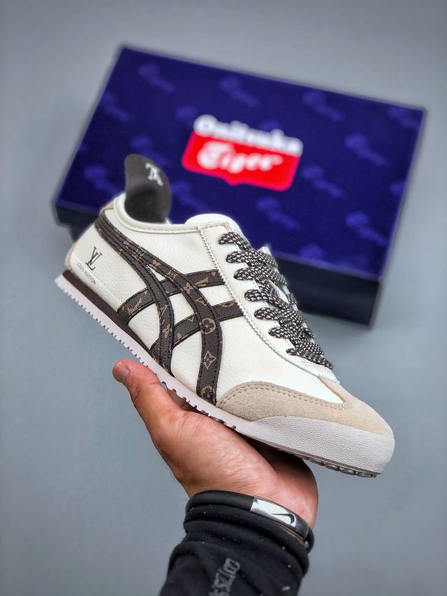 C版 Onitsuka Tiger鬼塚虎 Mexico 66 ‘Diy’定制球鞋系列 防滑耐磨透气轻便 低帮休闲鞋货号：Dl408-139 尺码：36-45 半