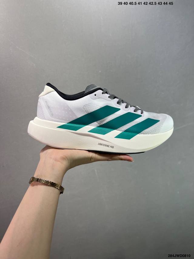 公司级Ad Adizero Evo Sl 马拉松竞速专业跑鞋 Jq4578 Celermesh针织网面非常轻薄 纤维间的缝隙很大 可以保证跑步时的透气、排汗效果