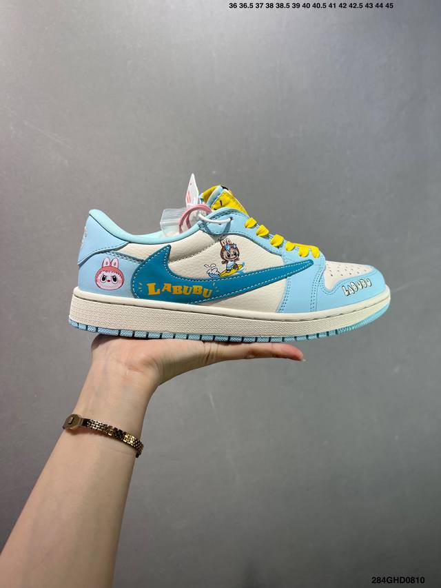 公司级Travis Scott X Fragment Design X Air Jordan 1 Low Og Sp Aj1 乔1 联名 低帮文化休闲板鞋 Ld