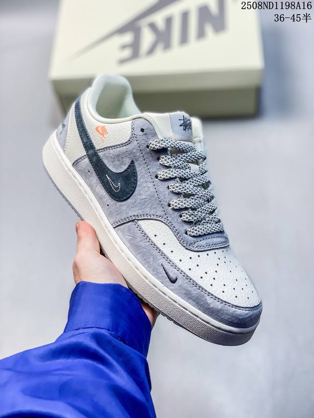 耐克 Nike Court 小空军Nike黑勾白面低帮百搭透气休闲运动板鞋男女鞋。经典耐用的设计，兼顾舒适脚感和出众风范，演绎匠心之作。结构性的支撑贴合感结合复