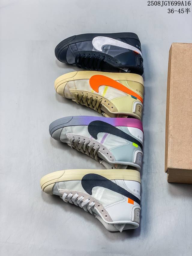 公司级Off-White X Nike Blazer Mid Grim Reaper 万圣节鞋扣 潮流 中帮 板鞋 货号:Aa3832-001 尺码:36 36