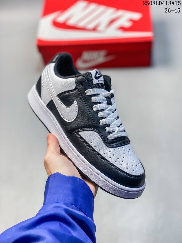 Nike Court Vision Low 休闲运动板鞋 低帮百搭透气休闲运动板鞋，经典耐用的设计，兼顾舒适脚感和出众风范，演绎匠心之作。结构性的支撑贴合感结合
