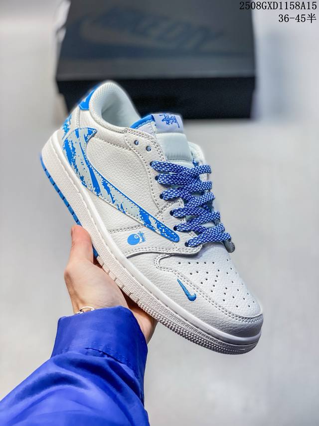 海外爆款限量发售！Travis Scott X Fragment Design X Jordan Air Jordan 1 Low Og Sp “斯图西联名 冰