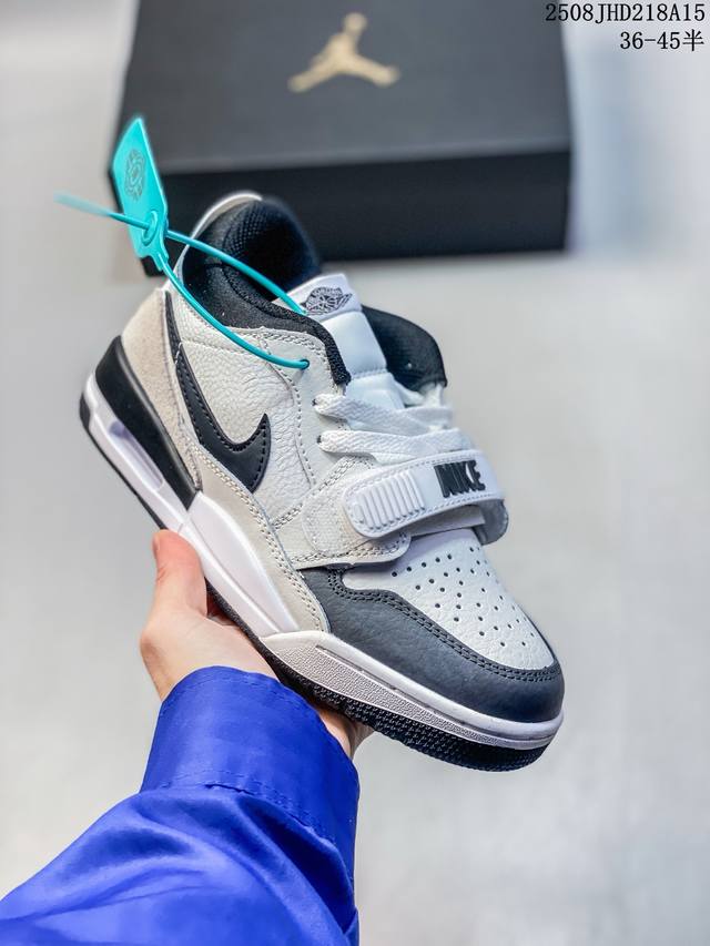 真标带半码 Jordan Legacy 312 舒适百搭 耐磨 低帮 复古篮球鞋 男女同款 白黑色 尺码：36 36.5 37.5 38 38.5 39 40
