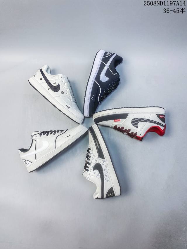 Nike Court Vision Lv联名 低帮百搭 透气休闲运动板鞋 兼顾舒适脚感和出众风范 演绎匠心之作 结构性的支撑贴合感结合复古篮球设计 电绣工艺 皮