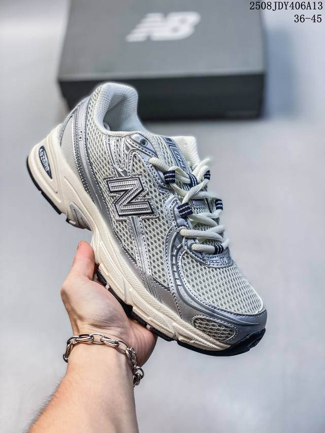 F版 New Balance Nb740 轻便复古休闲运动跑步鞋 全鞋身以网格布作为基地，在细节部分以皮革作为辅助添加，流线感很强。外形和New Balace