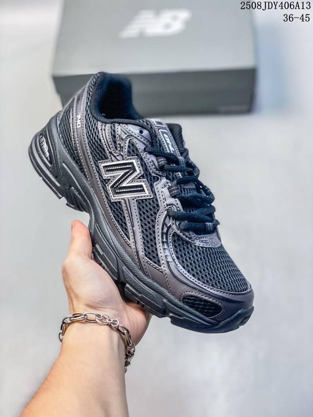 F版 New Balance Nb740 轻便复古休闲运动跑步鞋 全鞋身以网格布作为基地，在细节部分以皮革作为辅助添加，流线感很强。外形和New Balace