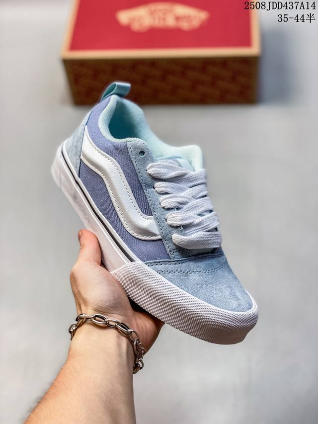 Vans Knu Skool Vans面包鞋蓝灰白带减震耐磨低帮板鞋男女同款 尺码：35 36 36.5 37 38 38.5 39 40 40.5 41 42