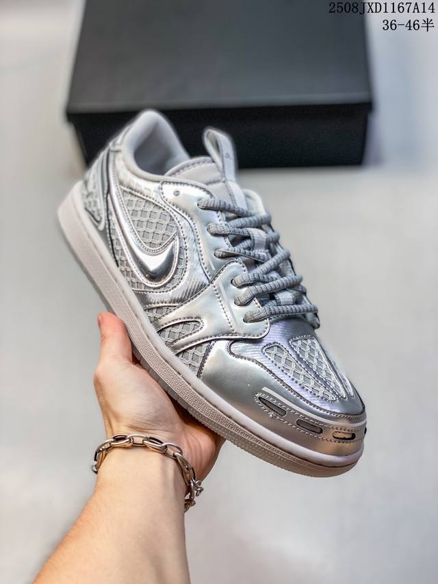 Jordan Air Jordan 1 Low Method Of Make V3 经典舒适 耐磨 低帮 复古篮球鞋 女款 银灰色 主货号Hq2186-002