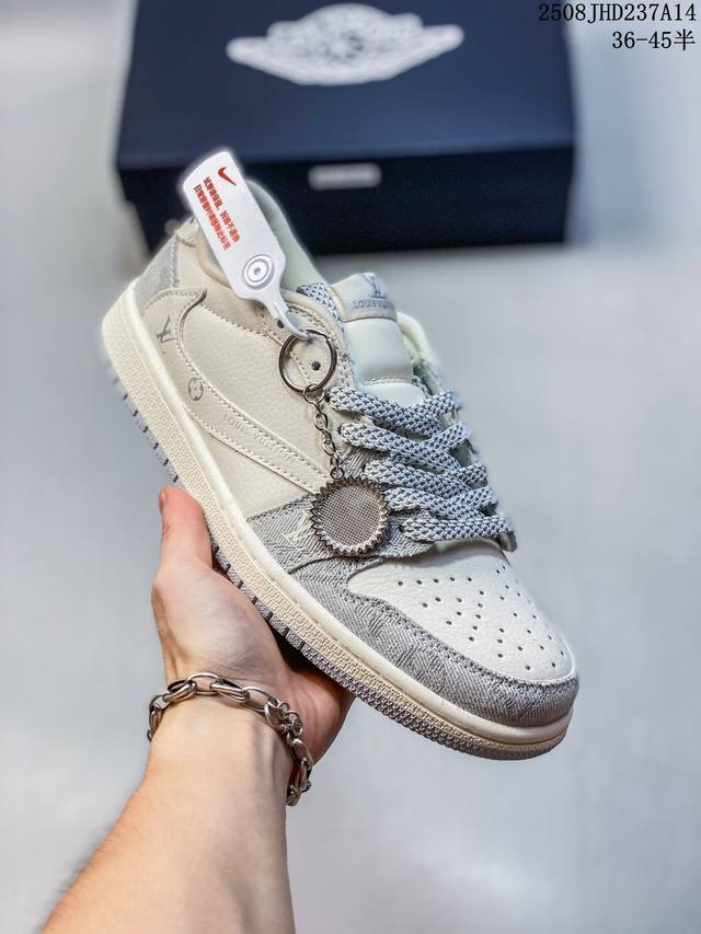 公司级Nike Air Jordan 1 X Travis Scott Aj1倒勾 乔一倒钩 ‘Diy’定制 耐克 低帮文化篮球鞋 货号:Xs2025-Df6