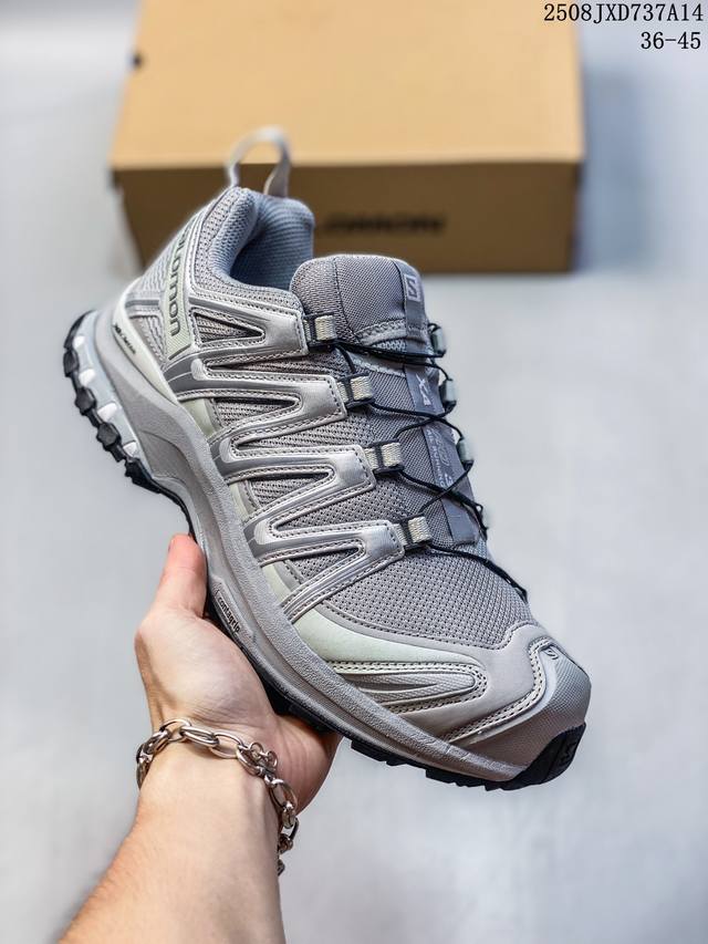 新品公司级 Salomon萨洛蒙 Xa Pro 3D 户外运动 网布减震防滑透气 低帮跑步鞋 男女同款 沙场灰#萨洛蒙Xapro3D 大面积的织物材质让质感超级