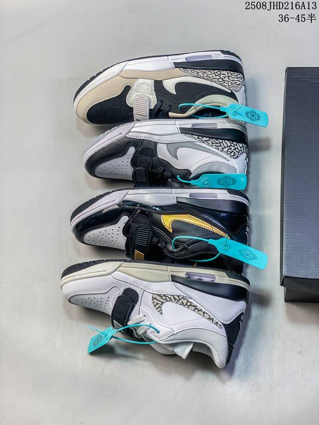 真标带半码 Jordan Legacy 312 舒适百搭 耐磨 低帮 复古篮球鞋 男女同款 白黑色 尺码：36 36.5 37.5 38 38.5 39 40