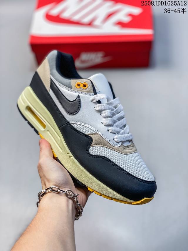 Nike Air Max 1 87款 舒适百搭 潮流 低帮 男女鞋 黑红36--45 带半码 尺码：如图 编码：08Jdd1625A12