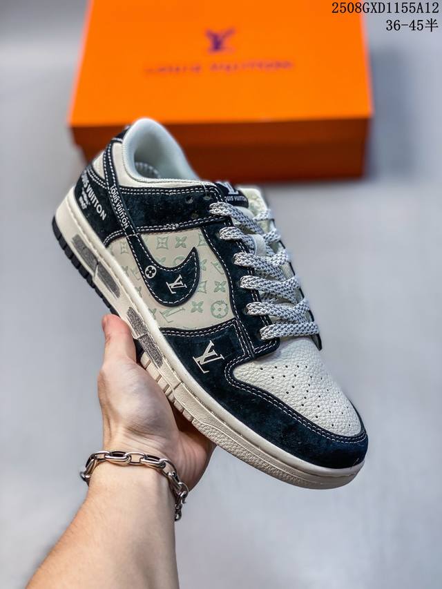 海外爆款限量发售！Nike Sb Dunk Low“ Lv联名 黑涂鸦” 周年高端定制 低帮休闲板鞋 定制鞋盒 大厂纯原品质出货 超高清洁度 皮料切割干净无任何