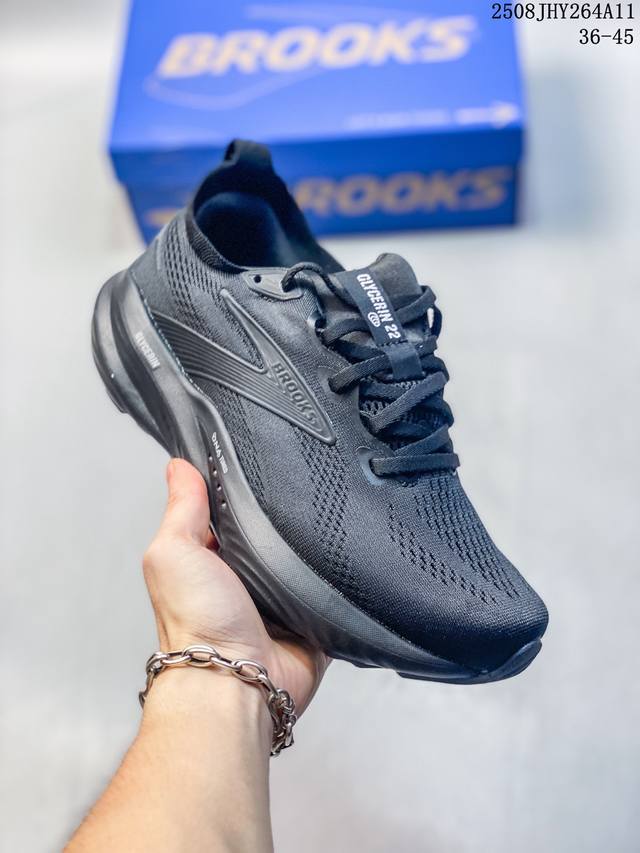 Brooks布鲁克斯 Glycerin Gts 22 甘油22 潮流运动耐磨 低帮 休闲跑步鞋 男女同款 黑色 尺码：如图 编码：08Jhy264A11