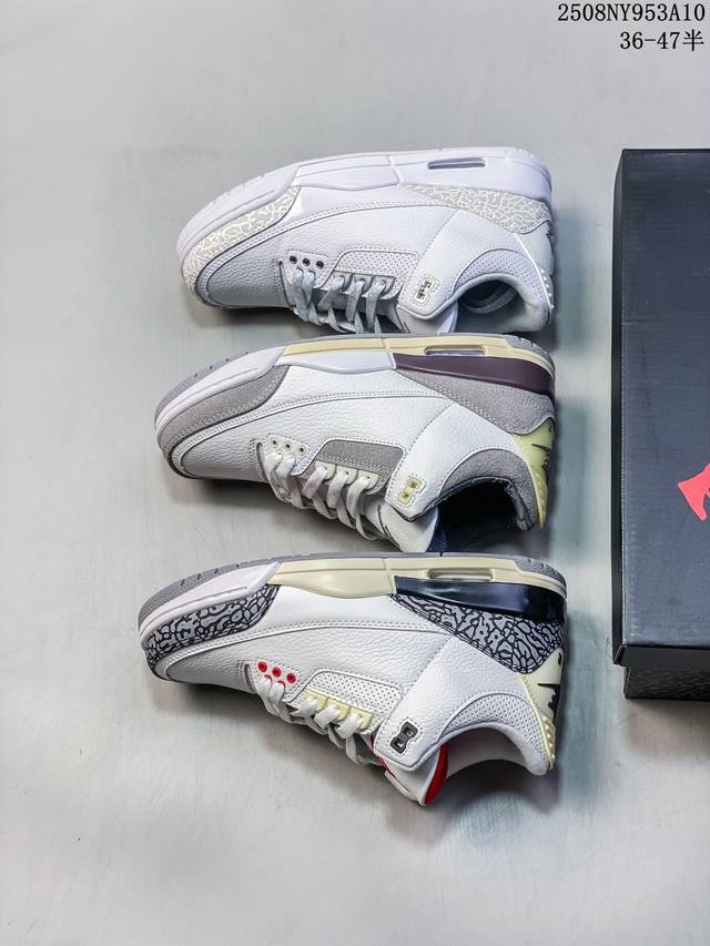 A Ma Maniere X Air Jordan 3 Retro Diffused Blue 联名白黑蓝 Aj3 乔丹3代 Aj3 乔3 联名白蓝 乔丹篮球鞋