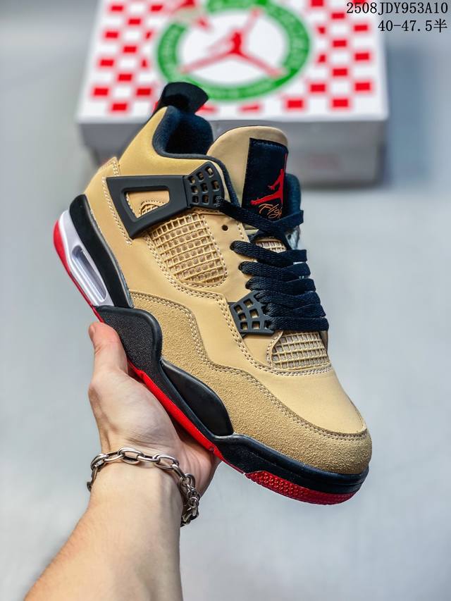 纯原Nike Air Jordan 4 Retro 耐克迈克尔 乔丹Aj4代中帮复古休闲运动文化篮球鞋 原厂材料Tpu超Q弹网格材质 缜密拉帮及中底钢印细节 组