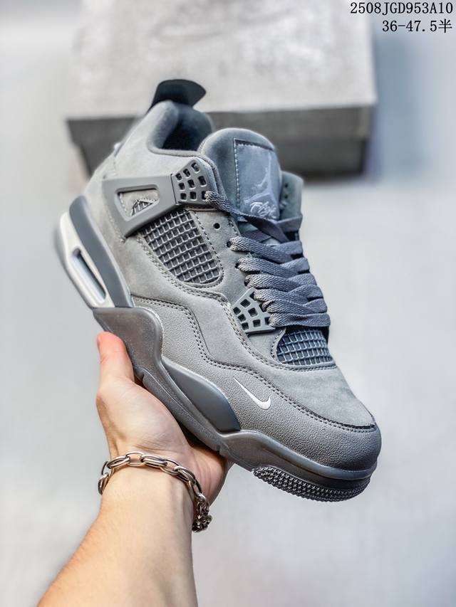纯原Nike Air Jordan 4 Retro 耐克迈克尔 乔丹Aj4代中帮复古休闲运动文化篮球鞋 原厂材料Tpu超Q弹网格材质 缜密拉帮及中底钢印细节 组