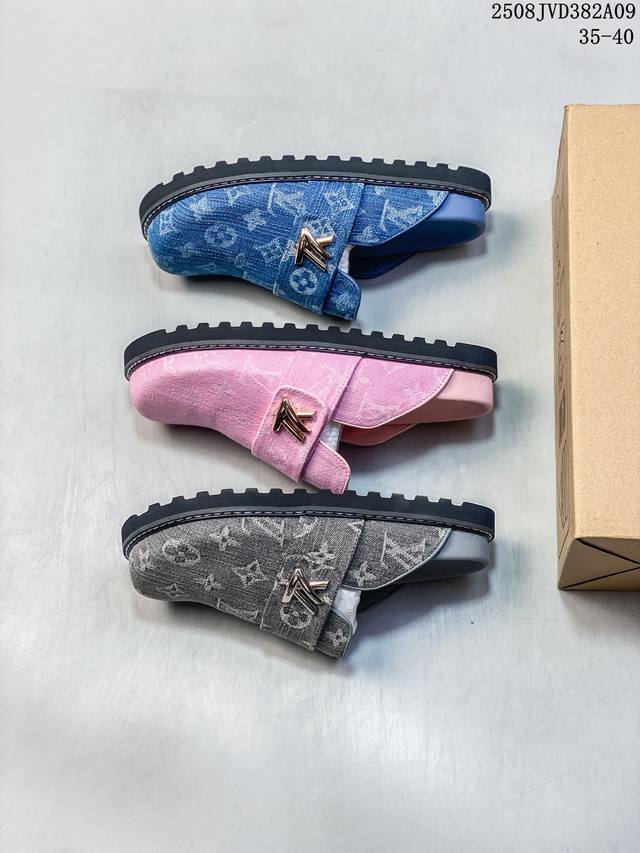 新品公司级 Lv路易威登勃肯包头拖鞋！ Louis Vuitton Cosy 时尚 舒适 包头 圆头 2025年新款拖鞋Lv Easy拖鞋 1Ac9Mf圆头套脚