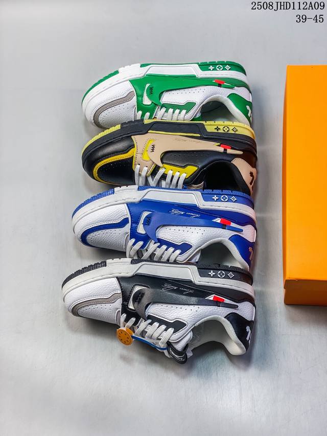 路易威登 Louis Vuitton Lv路易威登板鞋 新款 Lv Trainer最新配色运动鞋 L家 篮球鞋风格运动鞋 该鞋由艺术总监 Virgil Ablo