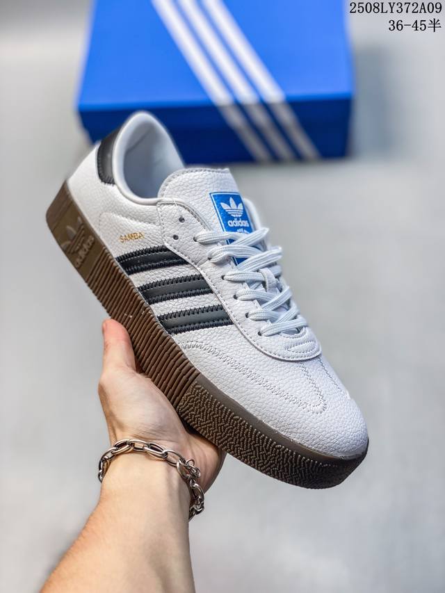 真标Adidas Originals Sambarose Rose 包裹性防滑防水耐磨低帮 板鞋 货号:B28156 尺码：如图 编码：08Ly372A09
