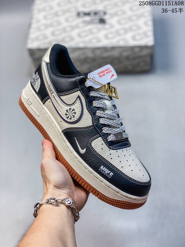 海外限量发售！公司级Nike Air Force 1 '07 Low “北面联名 Nike米黑生胶”空军一号 低帮 运动鞋 休闲鞋 折边针车 工艺难度大 原楦头