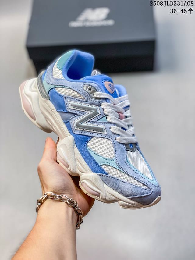 公司级New Balance 9060系列 新百伦 复古休闲运动慢跑鞋 鞋面大身由空间双格及磨砂鞋面拼接而生 采用大面积网眼以及麂皮材质覆盖鞋身 还原经典气质