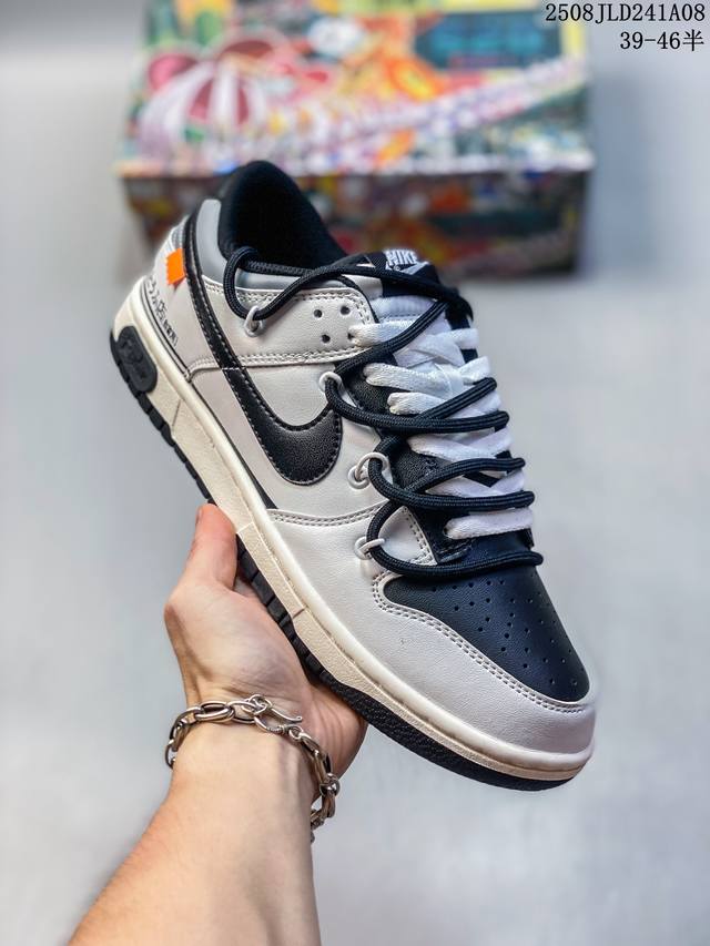定制球鞋 Nike Dunk Risk 赛车主题 秋名山 豆腐店 防滑轻便 低帮 板鞋 男款 黑白 尺码：如图 编码：08Jld241A08