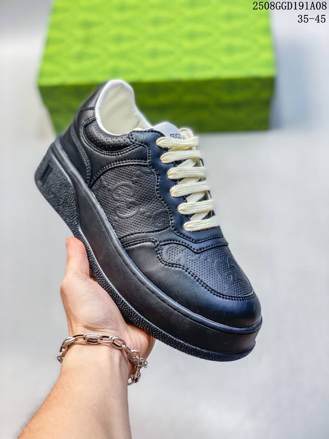 高端零售海淘商家混卖版本 东莞纯原品质 Gucci Screener Gg High-Top Sneaker古驰饼干鞋 运动休闲鞋系列 意大利进口超软小牛皮 同
