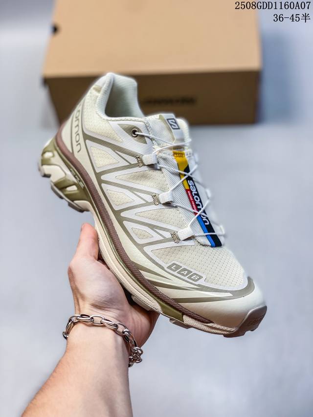 Salomon萨洛蒙 Xt-6 系带潮流户外 织物合成革减震防滑耐磨轻便 低帮 休闲越野训练城市通勤跑步鞋 男女同款 斑鸠棕色 主货号417510 尺码36-4