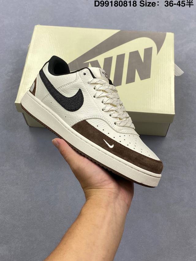 特价 Nike Court Vision Lo联名 低帮百搭 透气休闲运动板鞋 兼顾舒适脚感和出众风范 演绎匠心之作 结构性的支撑贴合感结合复古篮球设计 电绣工