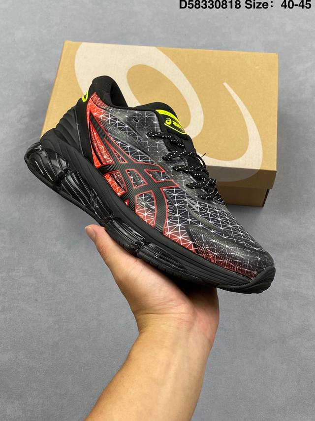 亚瑟士Asics Gel-Kinetic Fluent 亚瑟士运动休闲透气专业跑鞋鞋面复杂的切割和银色细节极具前卫风格大底科技十足且独特外观的Gel 不仅在视觉