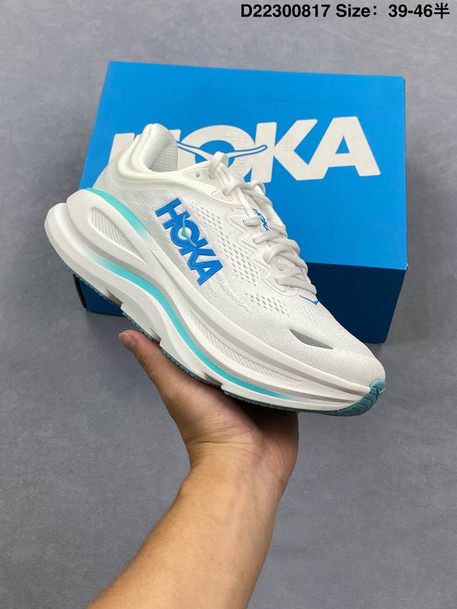 公司级Hoka One One Bondi 9 复古舒适防滑耐磨 低帮 山地户外跑步鞋 货号:1162011 尺码:36 36.5 37.5 38 38.5 3