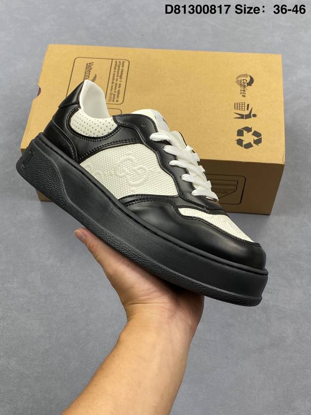 公司级Gucci古驰 Chunky B 饼干鞋低帮 时尚板鞋 独家原装套装配件 官方同源 渠道原装订单 全套专柜包装物及配件 货号:675619 5Zxco 9