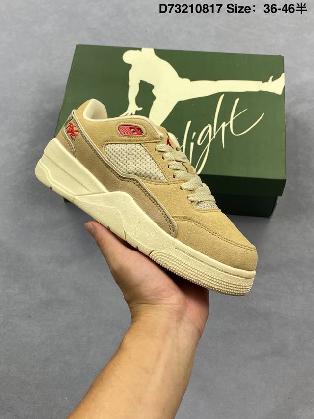 耐克 Who Decides War X Nike Jordan Flight Court Ate 搭防滑耐磨 低帮 耐克复古篮球鞋 货号:Hf3255 201