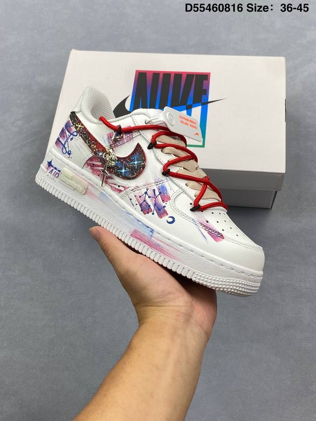特价 耐克 Nike Air Force 1 '07 Low 空军一号含气垫 解构绑带 双鞋带 小白鞋 2025年新款 低帮百搭厚底增高休闲运动板鞋。柔软、弹性