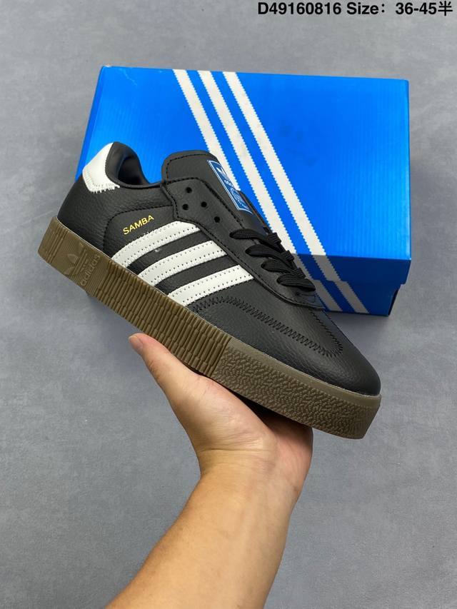 真标Adidas Originals Sambarose Rose 包裹性防滑防水耐磨低帮 板鞋 货号：675033 尺码：如图 D49 816