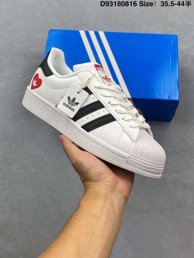 阿迪达斯Ad Originals Superstar 经典贝壳头休闲板鞋 纯白 B27136 纯原鞋楦 立体Logo 国内最高工艺 原装超软一体蓝底 头层抗裂牛