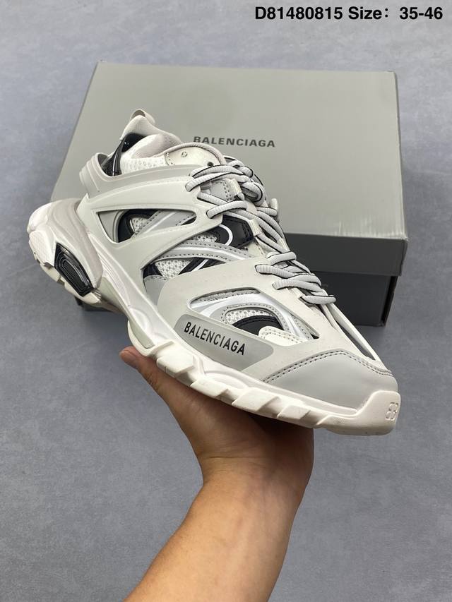 高奢品牌-巴黎世家 Balenciaga Sneaker Tess S.Gomma Maille White Orange 代 三代户外概念鞋 复古野跑 老爹鞋