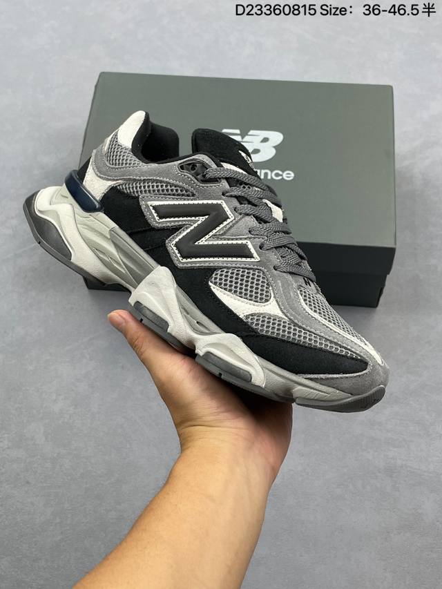 新百伦New Balance Nb 9060 复古单品鞋款面大身由空间双格及磨砂鞋面拼接而生，配以柔和、温暖的粉橘色调，夏日氛围拉满采用大面积网眼以及麂皮材质覆