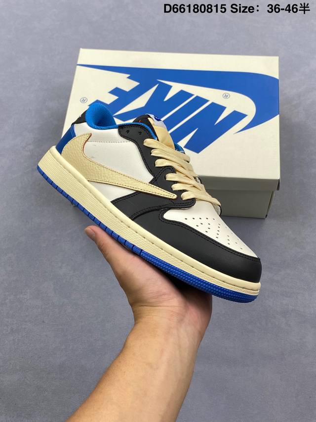 Nike Air Jordan 1 X Travis Scott Aj1倒勾 乔一倒钩 耐克 低帮文化篮球鞋 货号:Dm7866-101 尺码:如图 D66 8