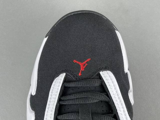 渠道优势 ！ 东莞产 Aj14 Jordan Air Jordan 14 “Black Toe” 减震防滑耐磨 中帮 复古篮球鞋 男款 白黑 尺码 40-47.