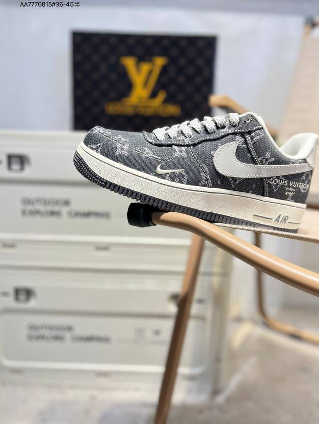 Lv X Nk Air Force 1'07 Low 空军一号低帮休闲板鞋 #定制皮料 原楦原纸板 纯正空军版型 高清洁度 内置全掌气垫Zd1988 Aa777