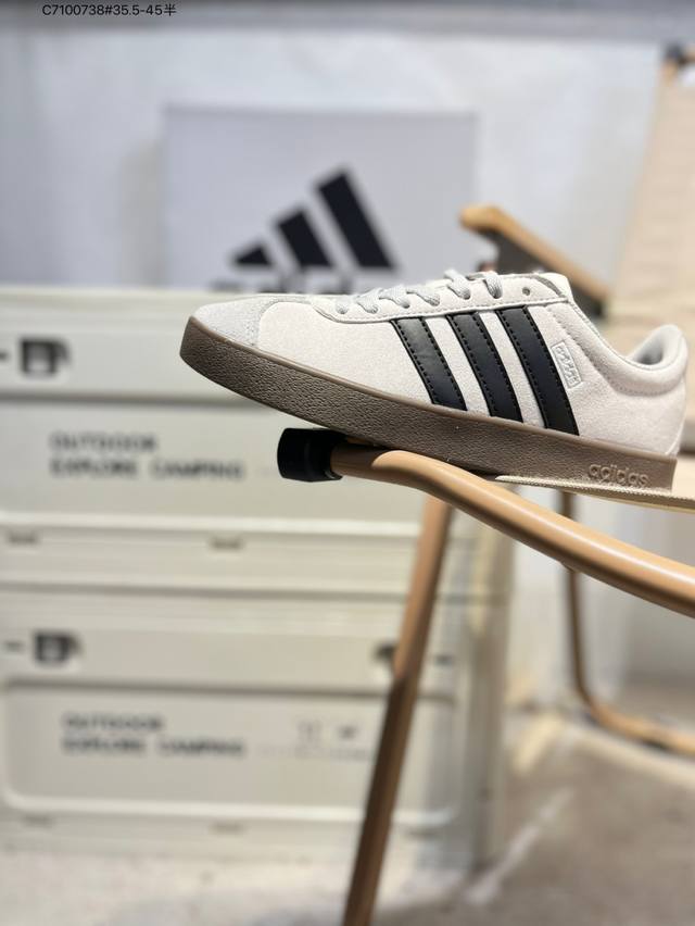 Adidas Vl Court 2.0 阿迪达斯 百搭单品 绒面麂皮防滑耐磨轻便低帮板鞋 货号:Jr2560 C7 738#35.5-45半