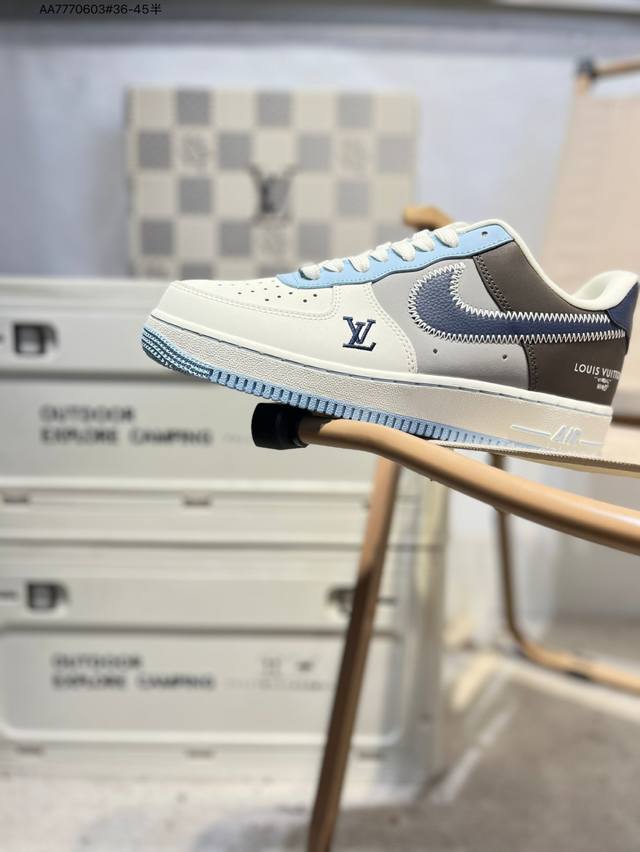 Lv X Nk Air Force 1'07 Low 空军一号低帮休闲板鞋 #定制皮料 原楦原纸板 纯正空军版型 高清洁度 内置全掌气垫Sc0601 Aa777