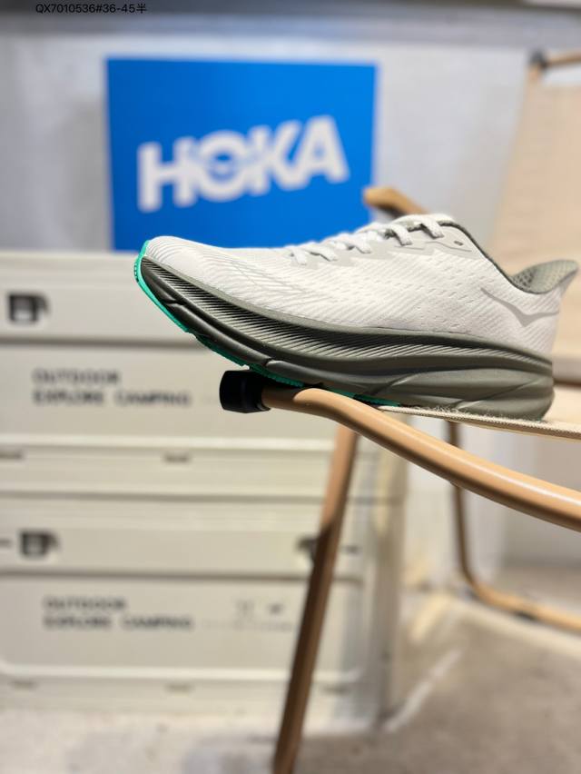 Hoka One One Clifton 克里夫顿9代专业性能减震公路跑步鞋 灰黑色 Gtx防水款 货号：1159910 Qx7010536#36-45半