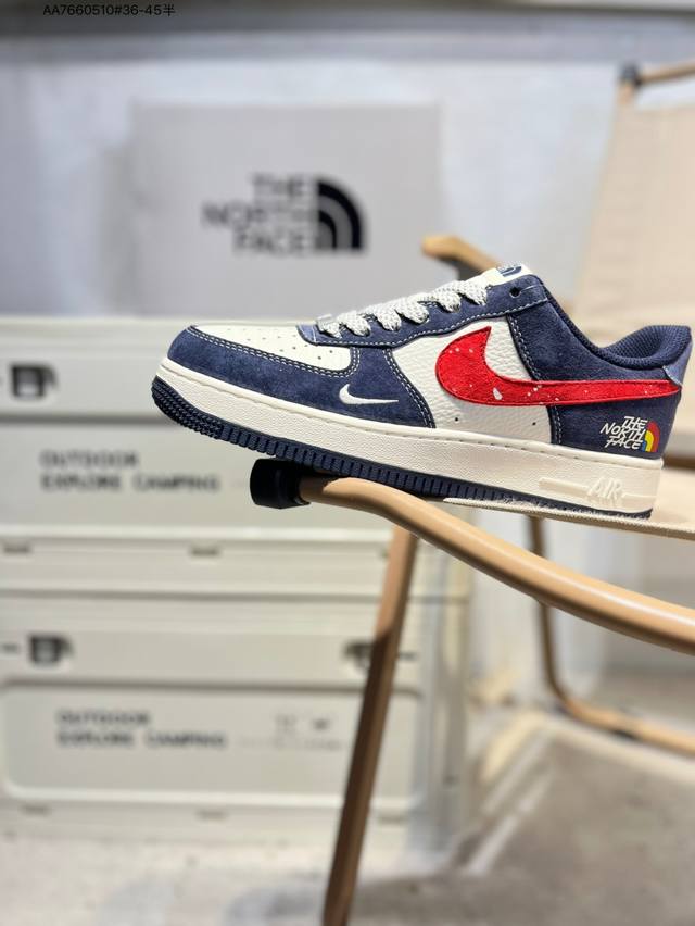 北面 X Nk Air Force 1'07 Low 空军一号低帮休闲板鞋 #定制皮料 原楦原纸板 纯正空军版型 高清洁度 内置全掌气垫Hs8068 Aa766